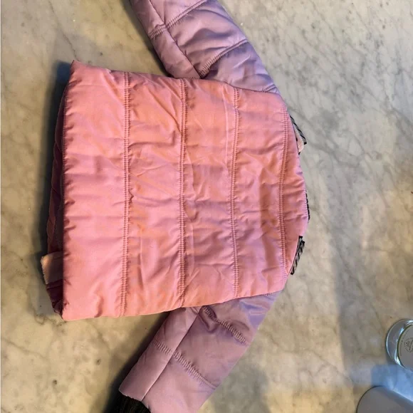 Buckle Me Baby - Pink and Purple Kids Puffer Jacket 6-9 months - Picture 2 of 4